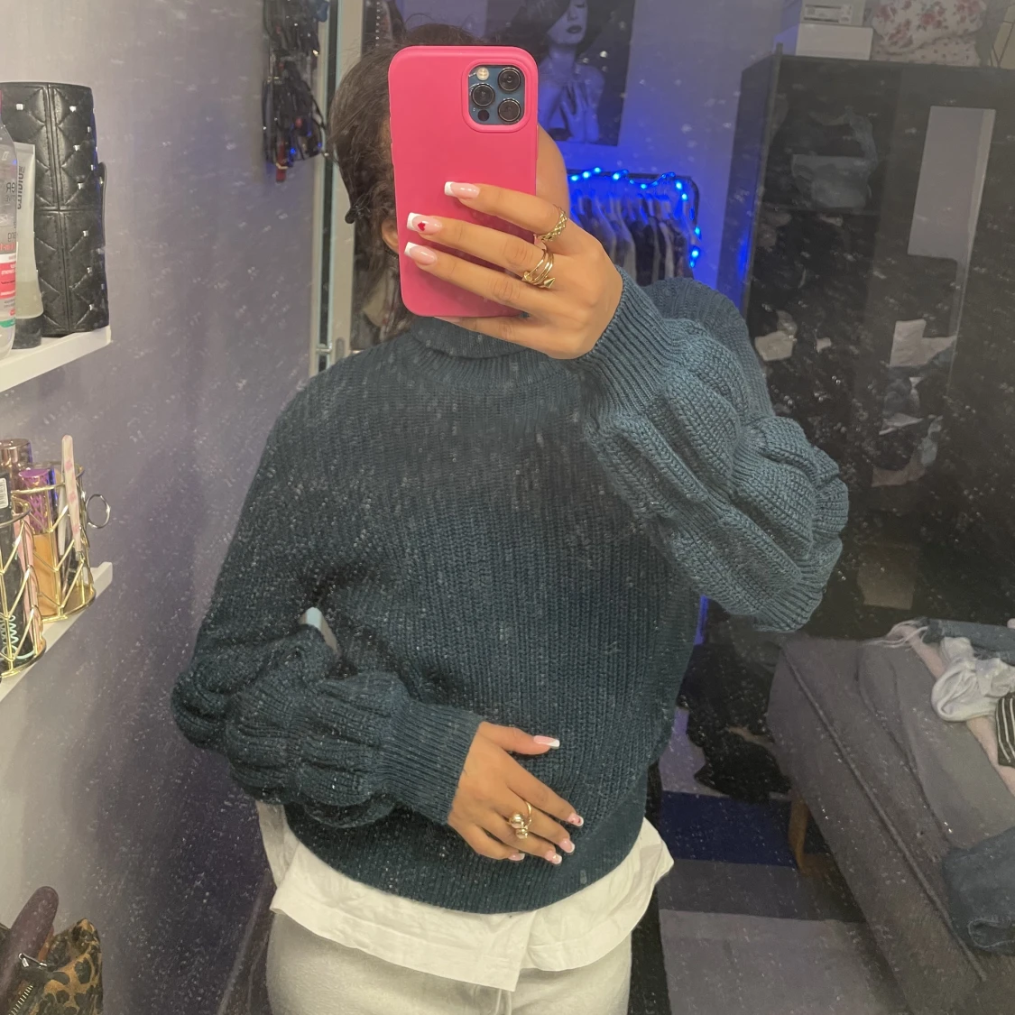 Grön stickad tröja  - 91