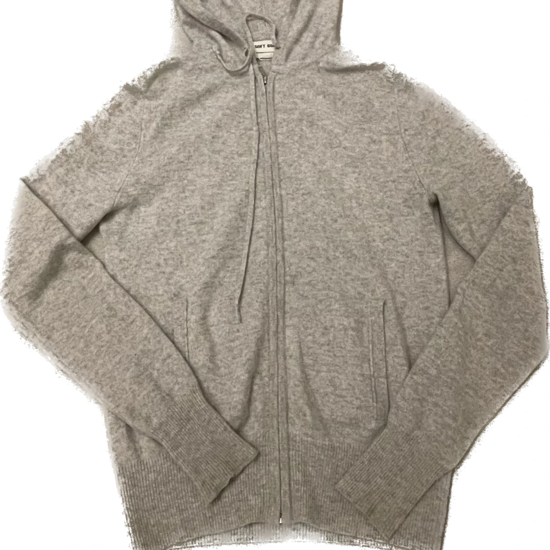 grå soft goat zip hoodie  - 90