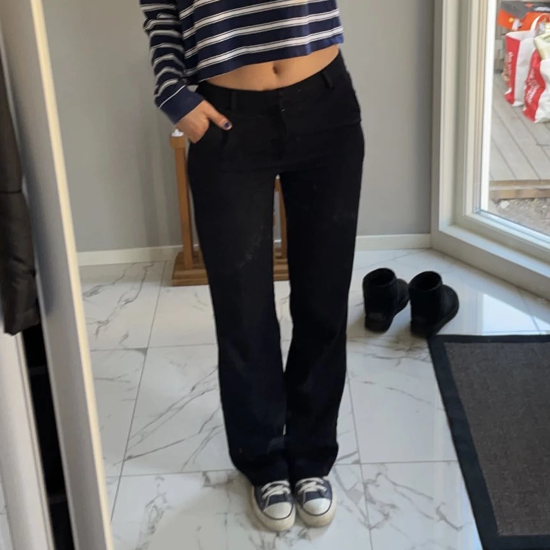 Lågmidjade kostymbyxor