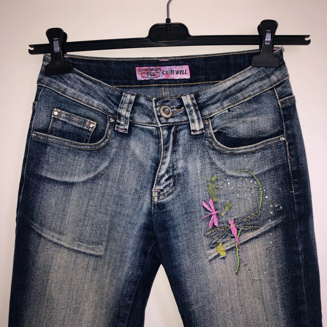 Broderade bootcut jeans - 91