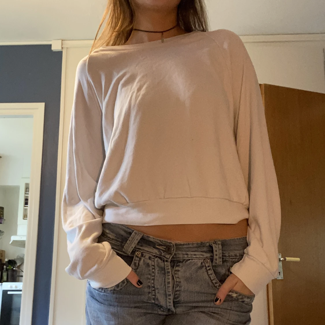 Vit stretchig mjuk tröja! - 90