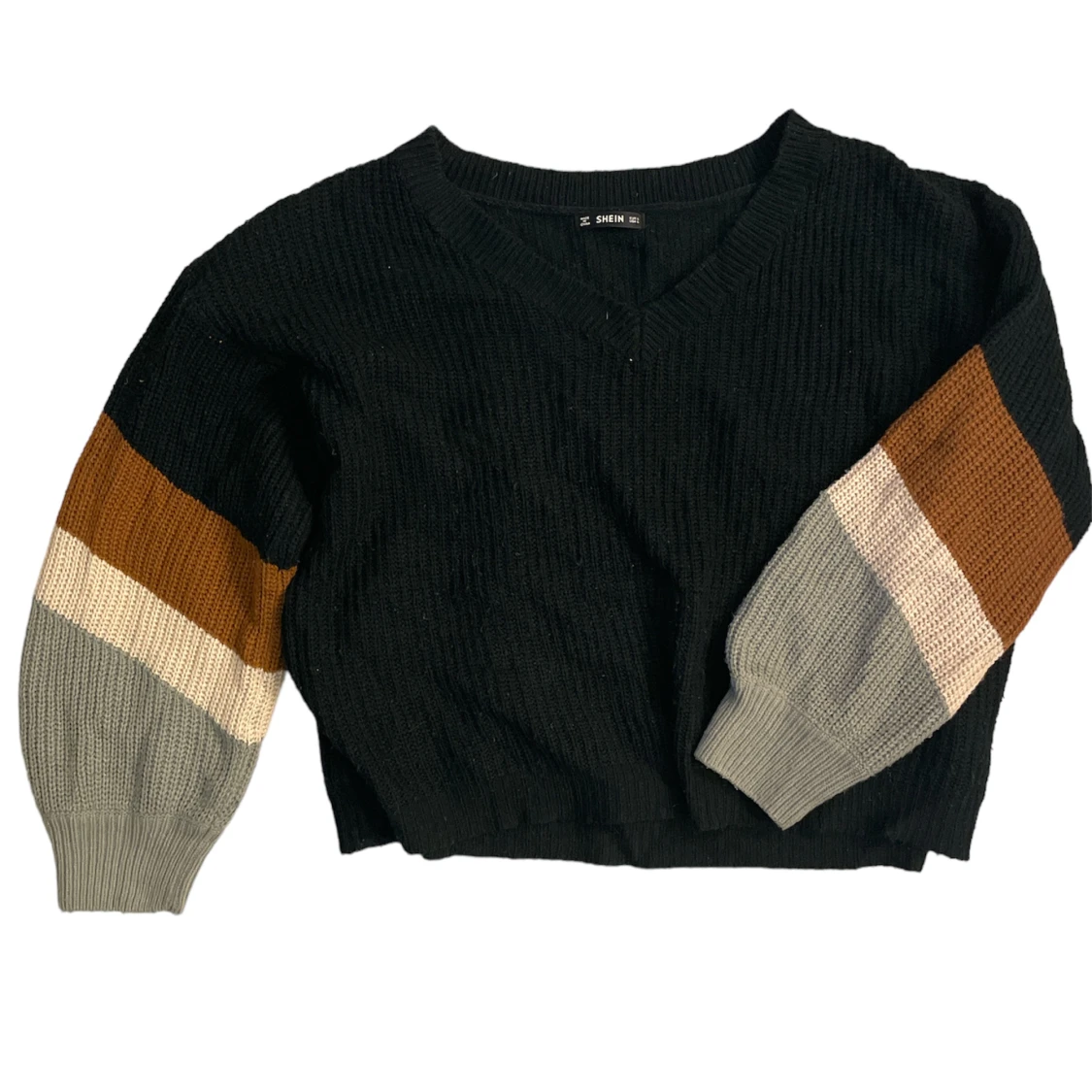 Stickad flerfärgad tröja