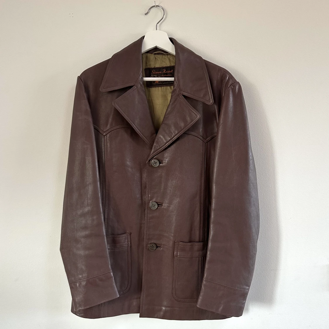 Skinnjacka i brunt läder - 90