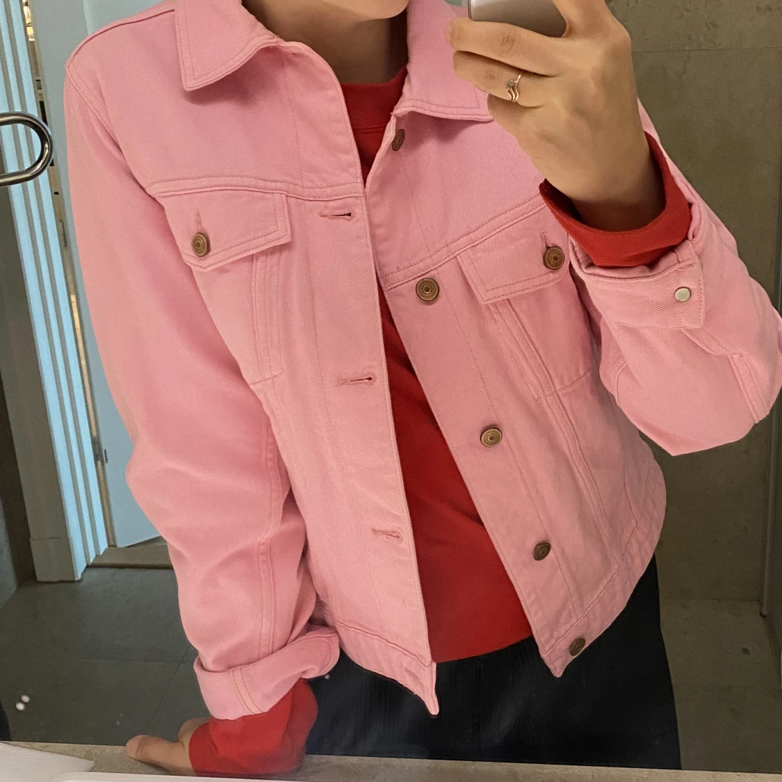 Rosa jeansjacka 36 H&M - 90