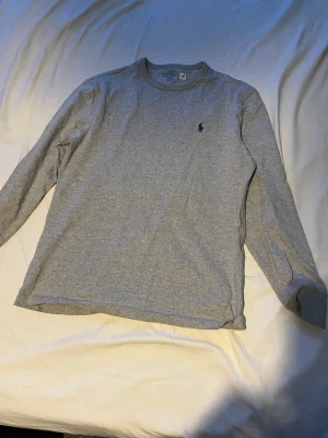 Grå stickad polo Ralph lauren tröja.  - Säljer denna tröja från polo Ralph lauren. Tvättas  innan. Bra skick. 