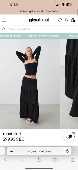 Långkjol svart - Säljer en helt oanvänd i strl S! Superfin!! Nypris 399