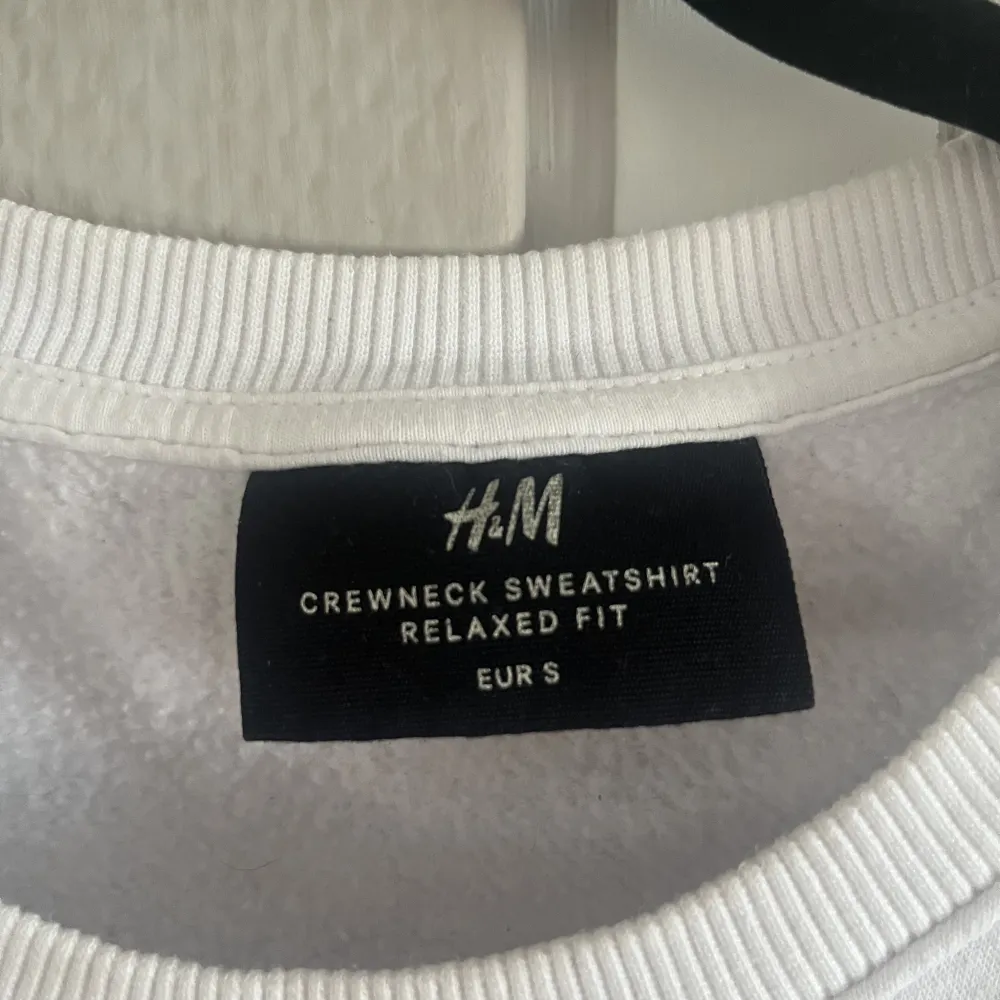 Vit sweatshirt från H&M’s herr avdelning. . Hoodies.