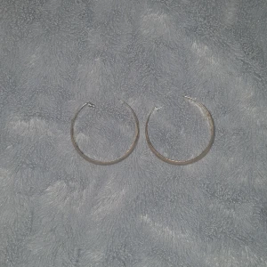 Silvriga hoop örhängen - 💕Ett par lite större silvriga hoop örhängen, vet tyvärr inte vart dom kommer ifrån eftersom ja har fått dom i present men har aldrig använts💕