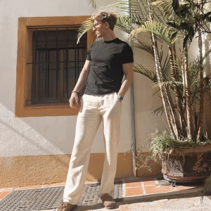 Linnebyxor - Nyskick, ljusbeige