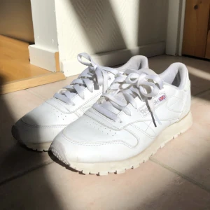 vita reeboks - storlek 38 men skulle snarare säga 37 då de är för små för mig som har storlek 38.