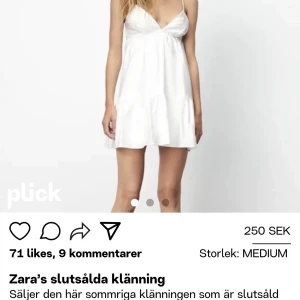 Vit Zara Klänning  - Lägger upp denna igen om någon fortfarande är intresserad 😚