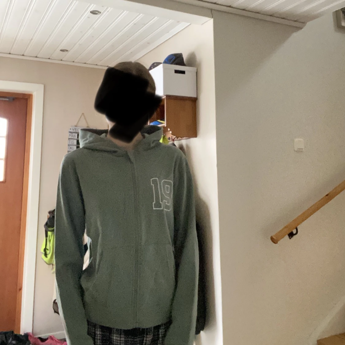 Grön zip hoodie