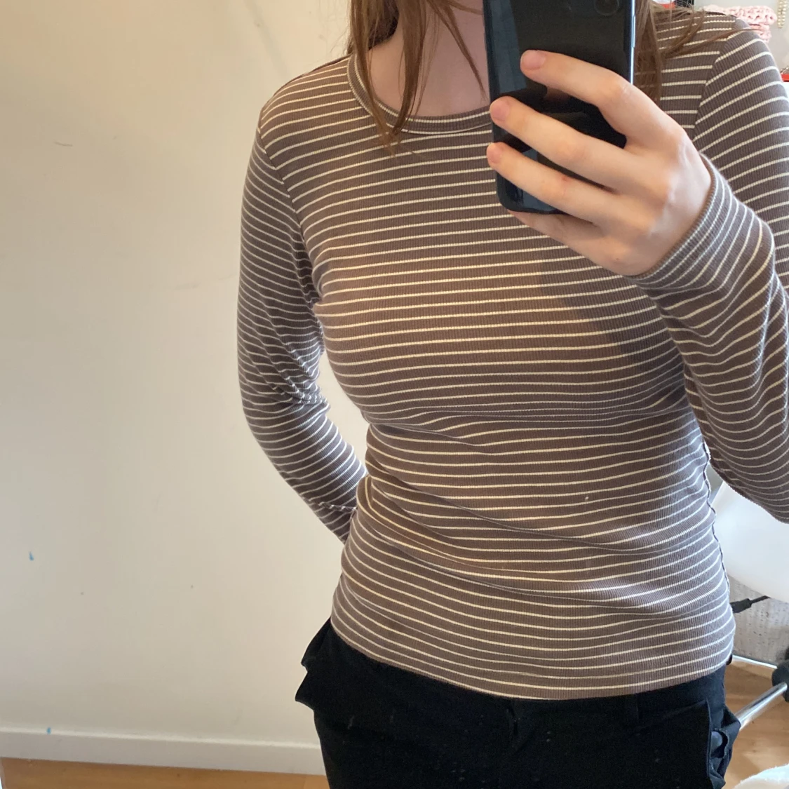 Randig långärmad tröja