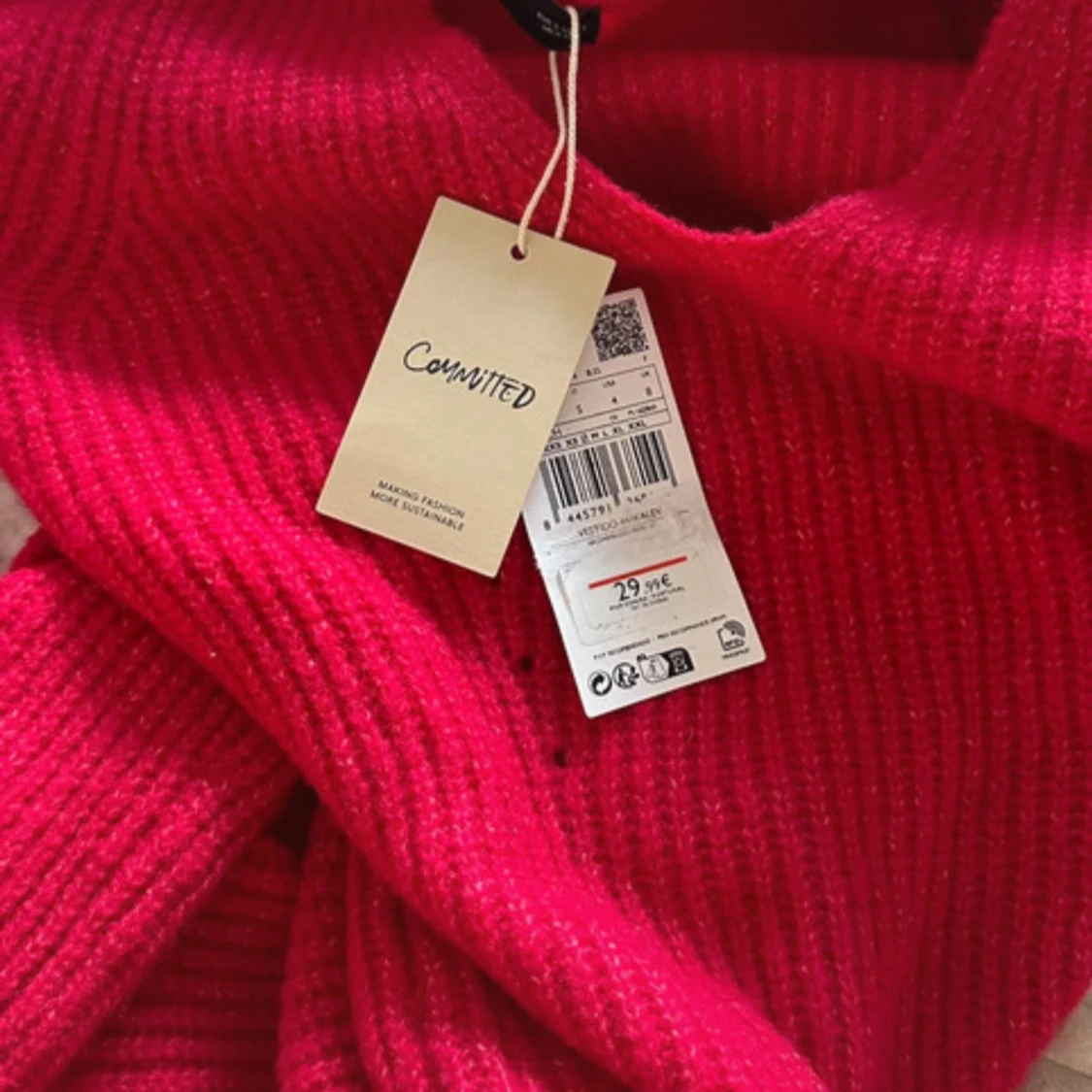 Rosa stickad kortklänning  - 2