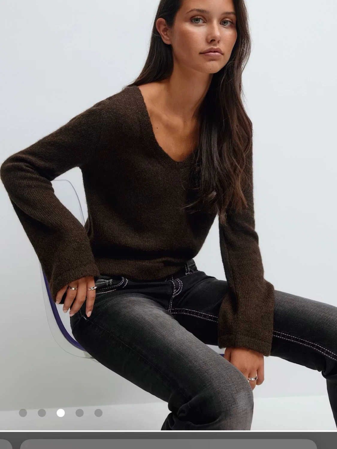 Brun stickad tröja - 2