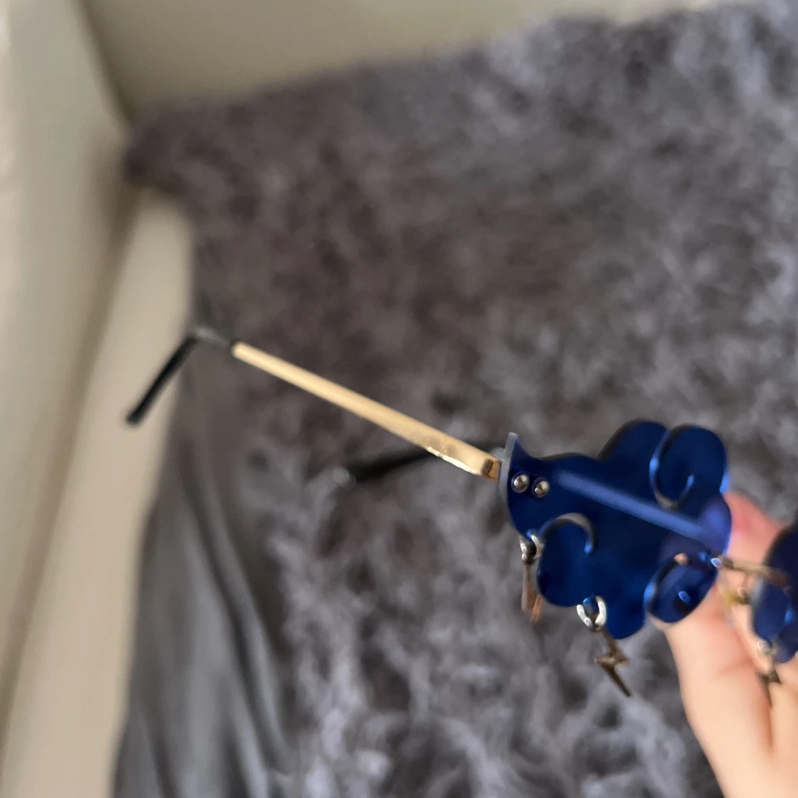 Blå molnformade solglasögon med blixtar - 2