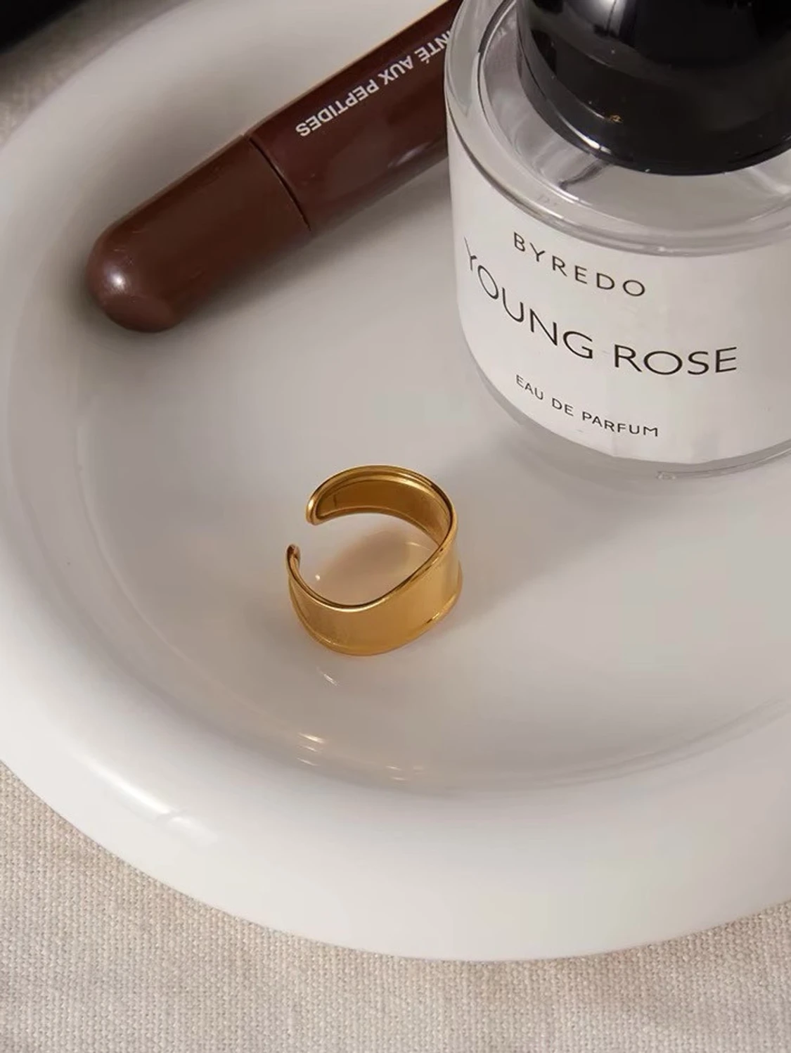 Stål Ring med 18k Pvd Guld, Vattentålig - NORA - 4