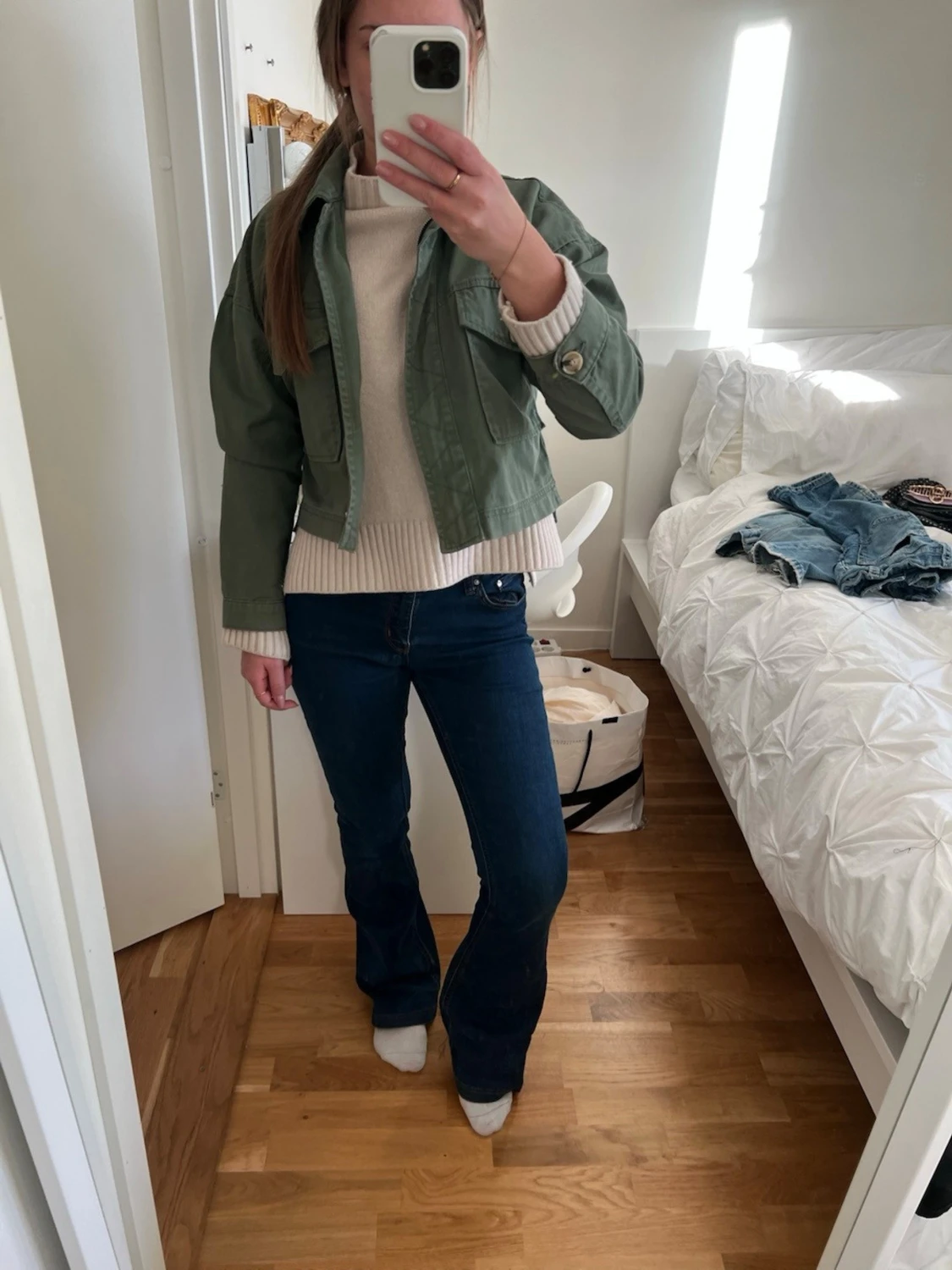 Mörkblå bootcut jeans - 1