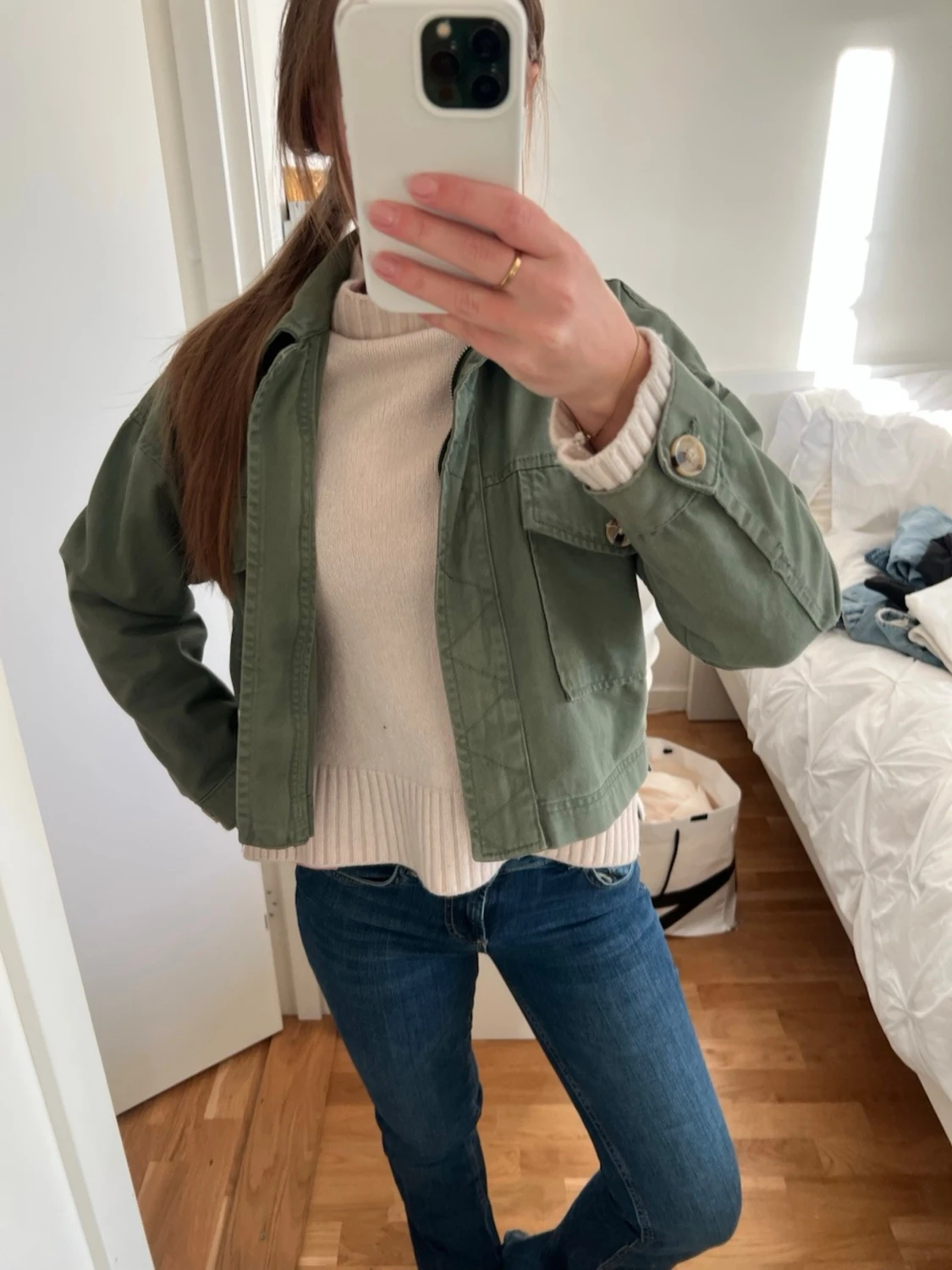 Mörkblå bootcut jeans - 1