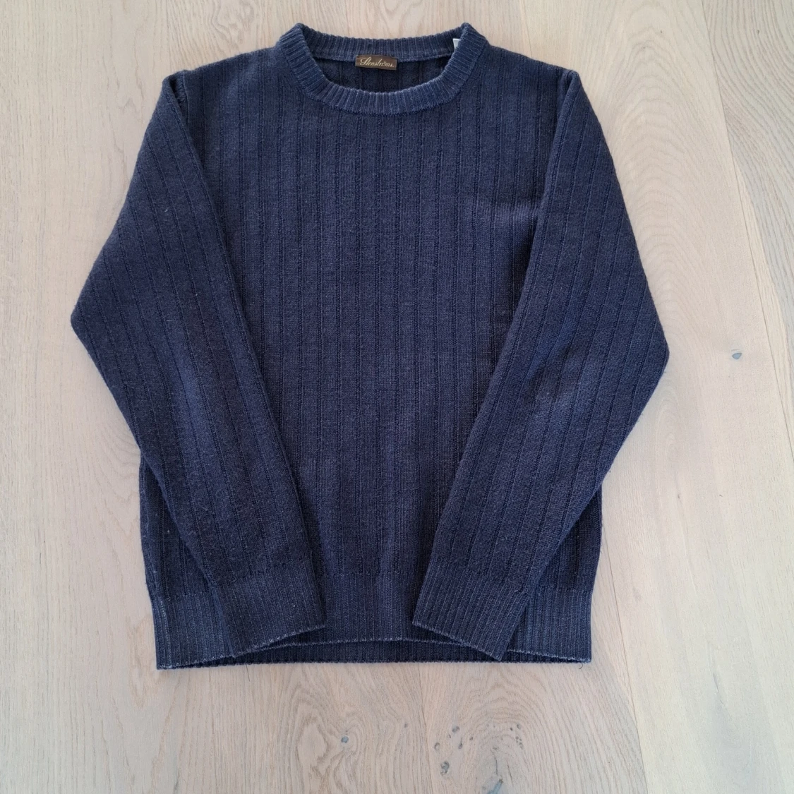Mörkblå ribbstickad tröja Stenströms - 1