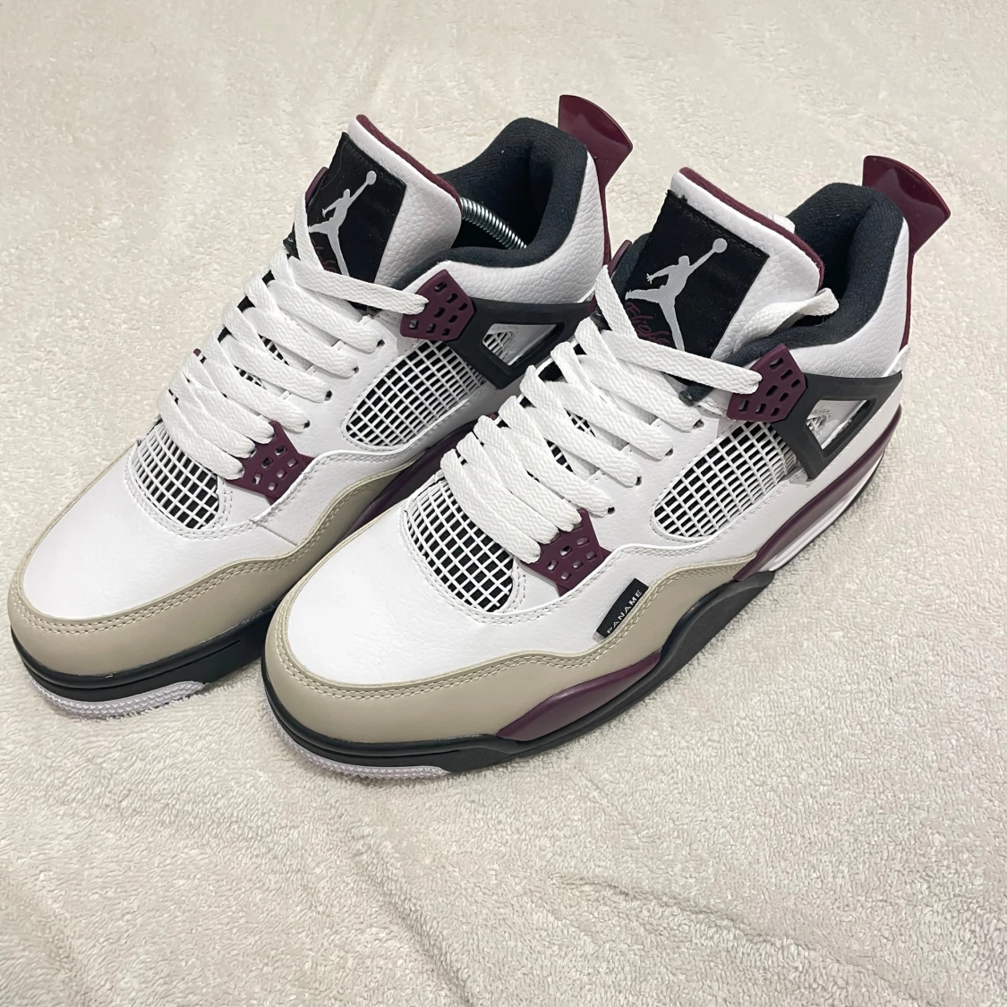 Nike Air Jordan 4 PSG vit/vinröd - 2