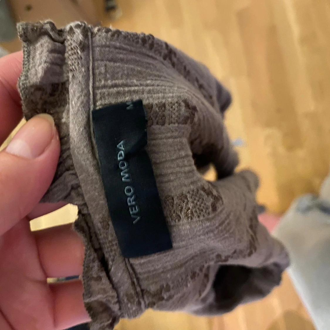 Brun ribbad långärmad topp - 4