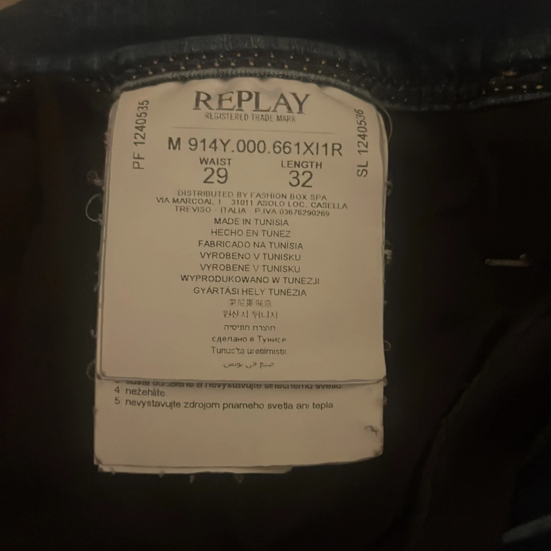 Replay Anbass blå slim jeans, stl 29/32 - 2