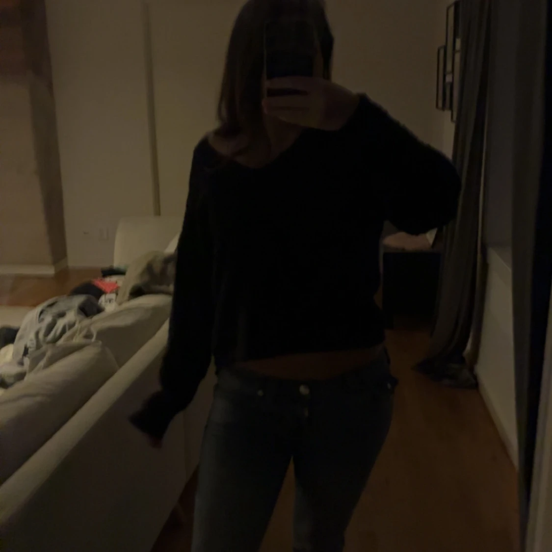 Svart fluffig stickad tröja - 2