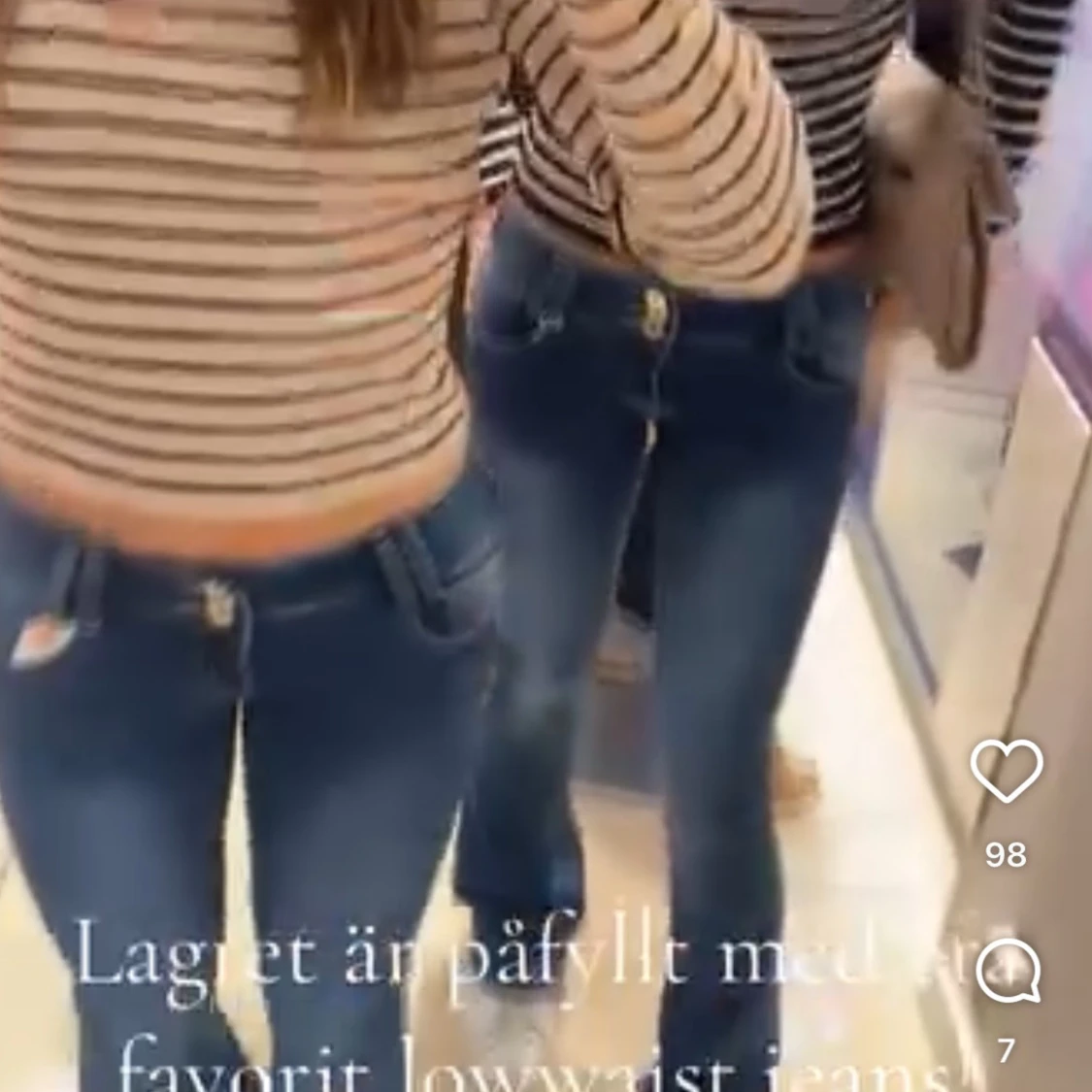 Blå low waist bootcut jeans med dubbla knappar - 2