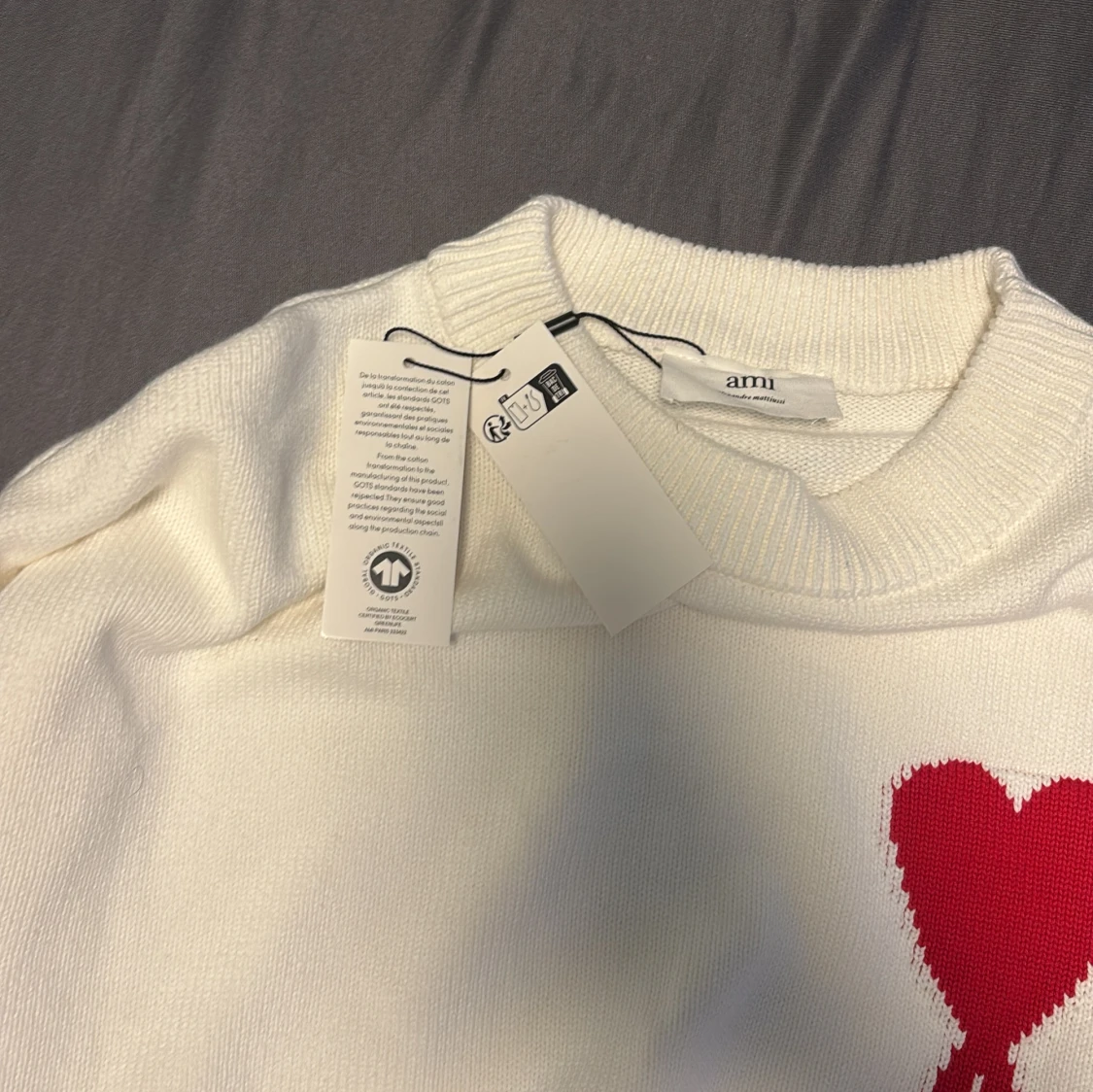 Vit stickad tröja från Ami Paris - 2
