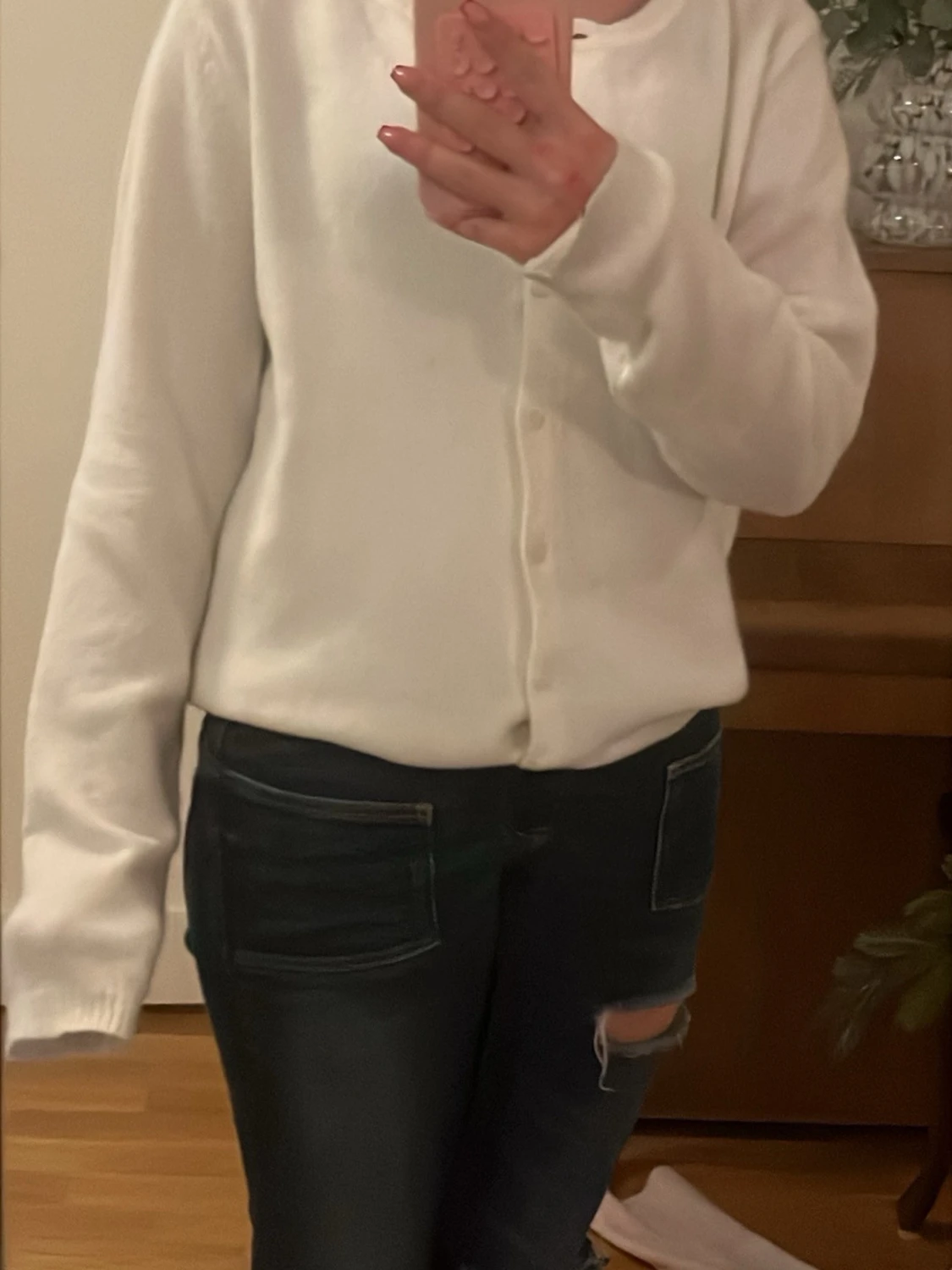 Vit kofta med knappar - 1