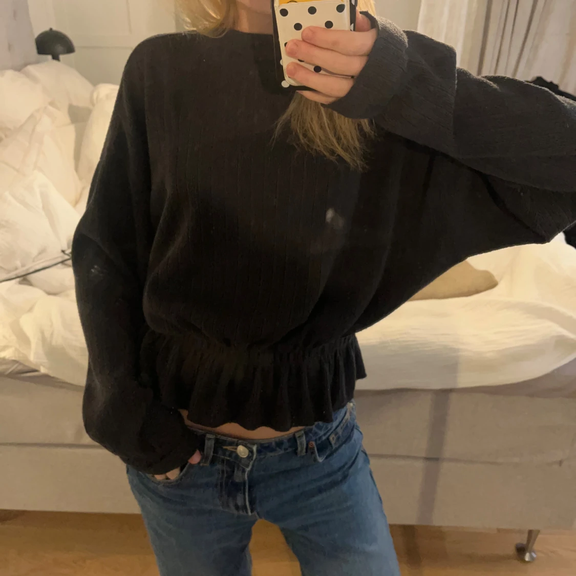 Svart croppad topp från Zara