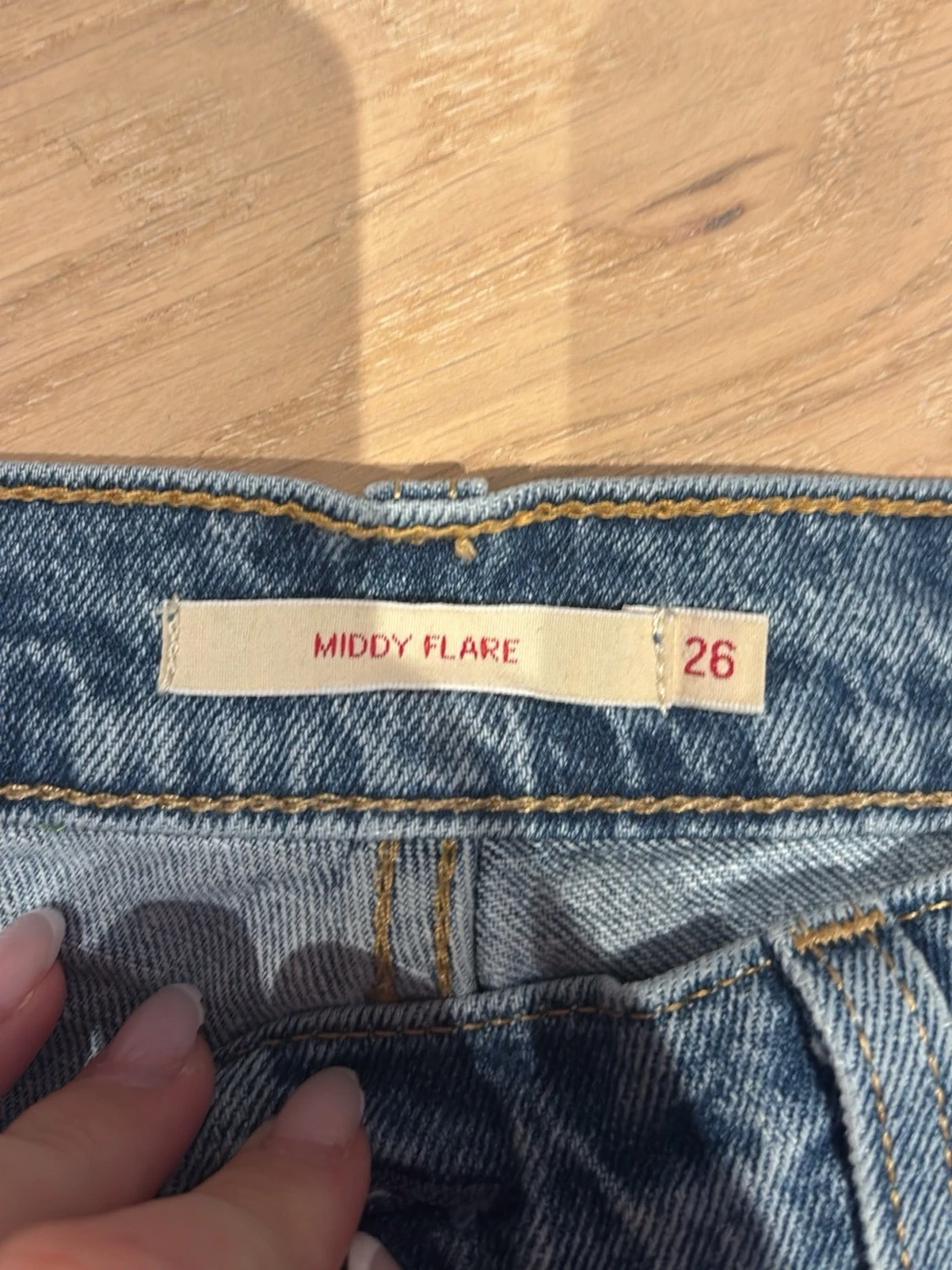 Blå bootcut jeans - 5