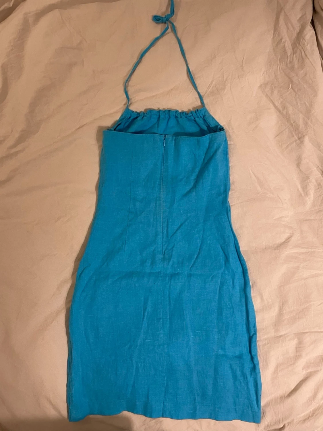 Halterneck linneklänning  - 1