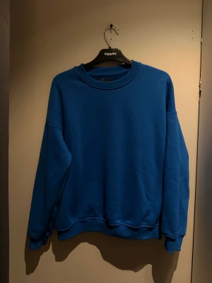 Blå sweatshirt från 157 XS/S - En enkel och snygg blå sweatshirt från 157 i storlek XS/S. Tröjan har rund hals, ribbade muddar vid ärmslut och nederkant samt en loose passform. 