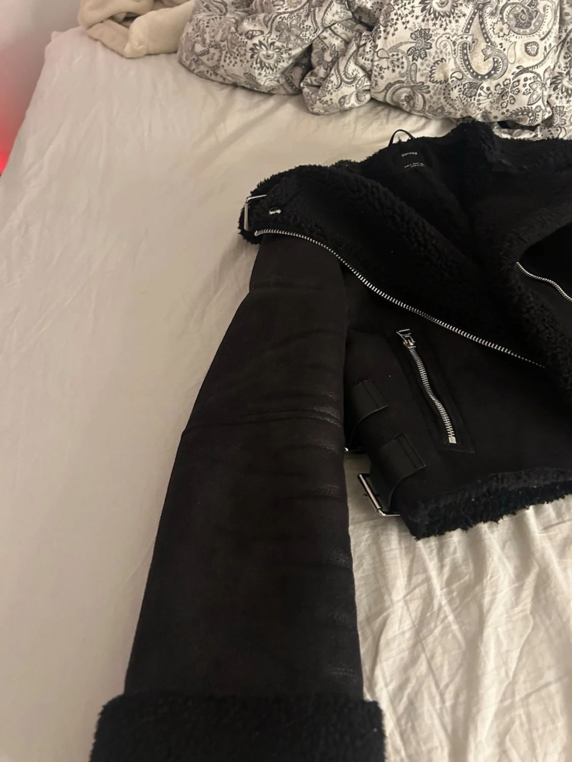 Svart biker mocka jacka - 1