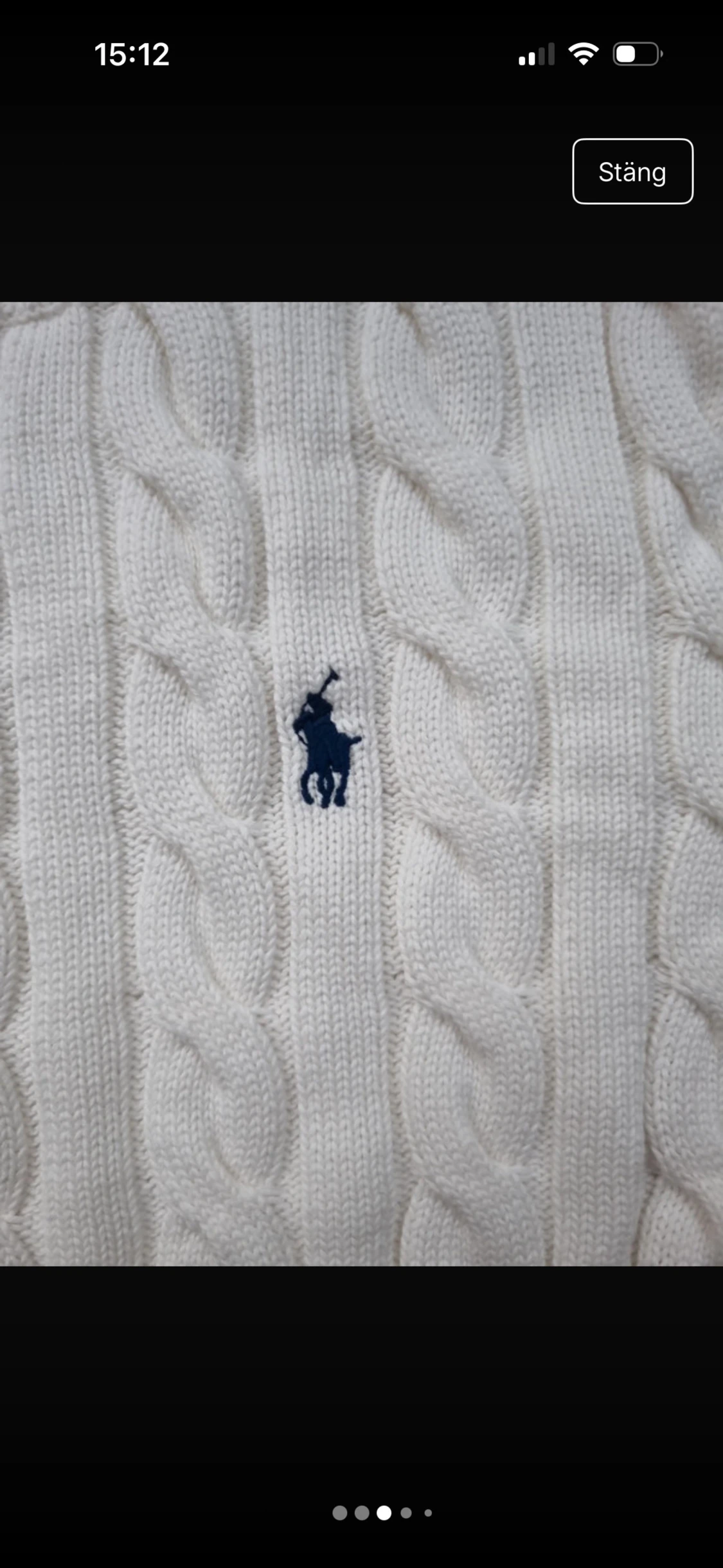 Vit kabelstickad tröja från Polo Ralph Lauren - 3