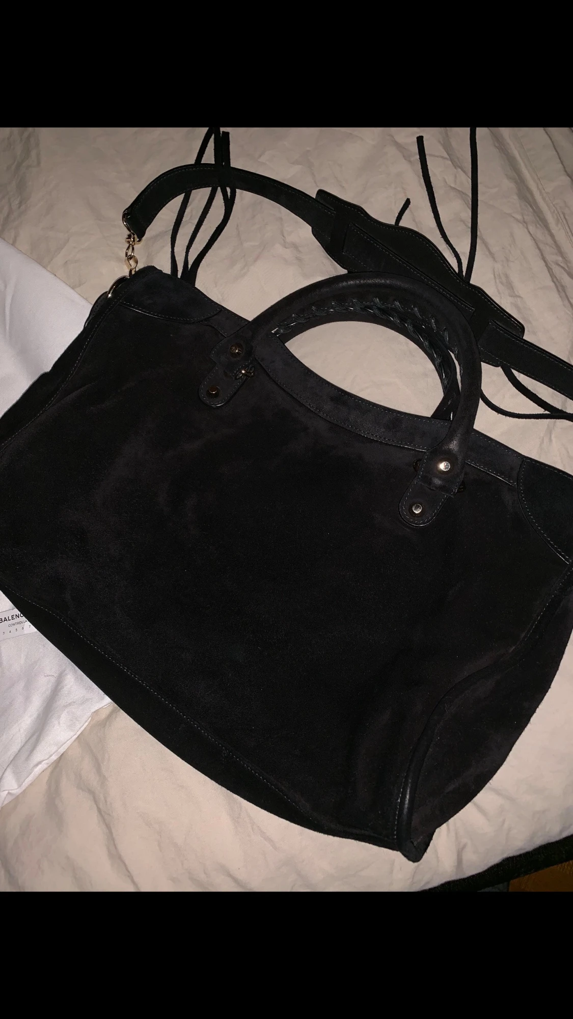 Svart Balenciaga väska i mocka - 1