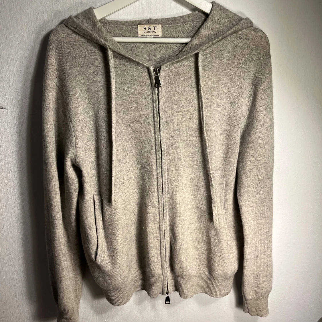 Ljusgrå Kashmir ziphoodie - 2