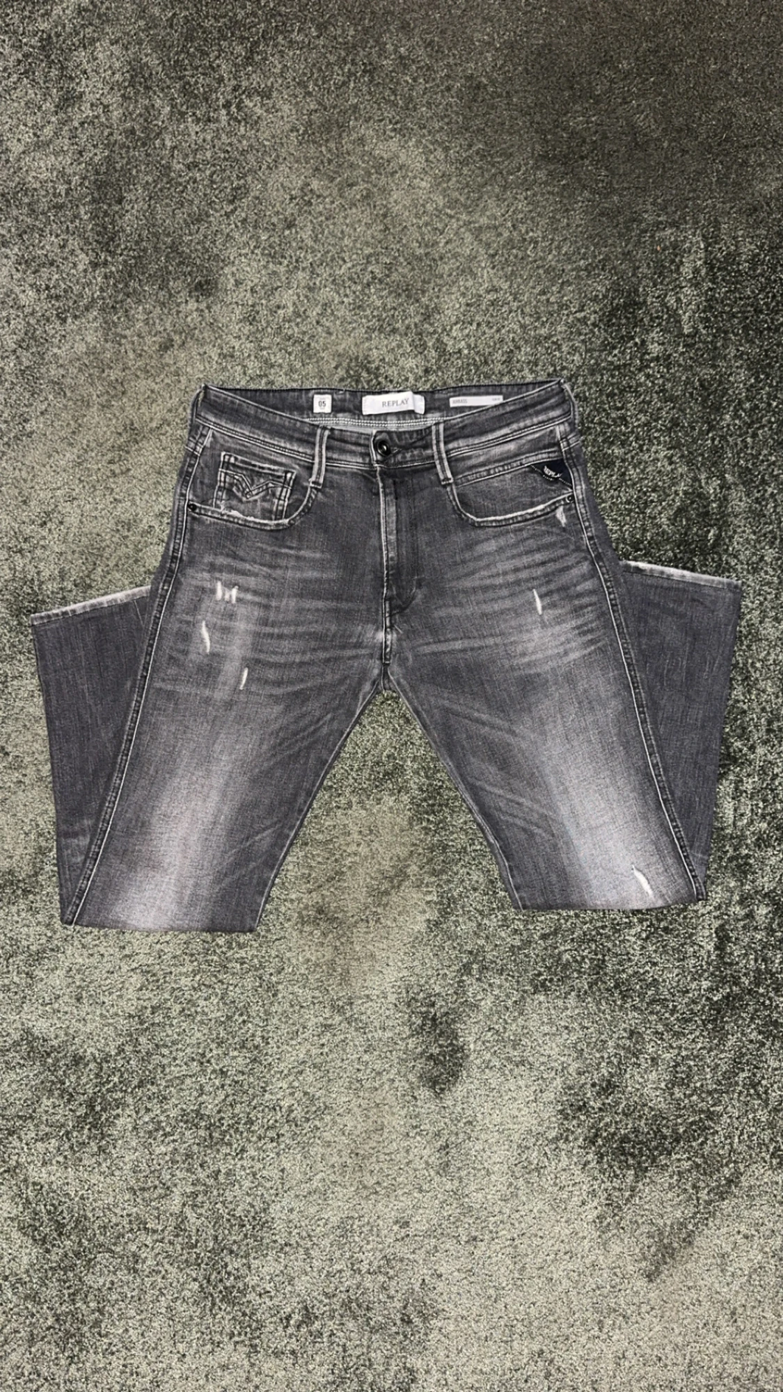 Replay grå jeans med slitningar