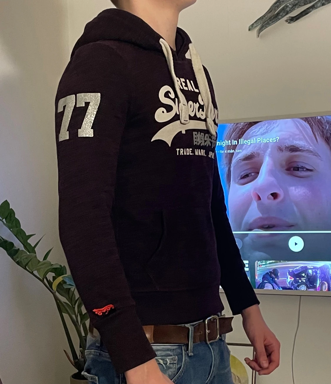 Röd superdry hoodie - 1