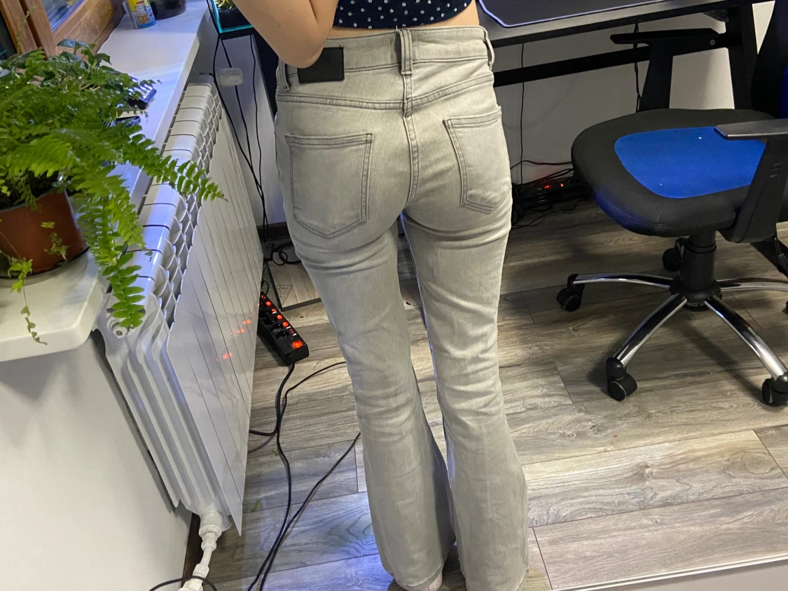 Grå bootcut jeans Lager 157 - 1