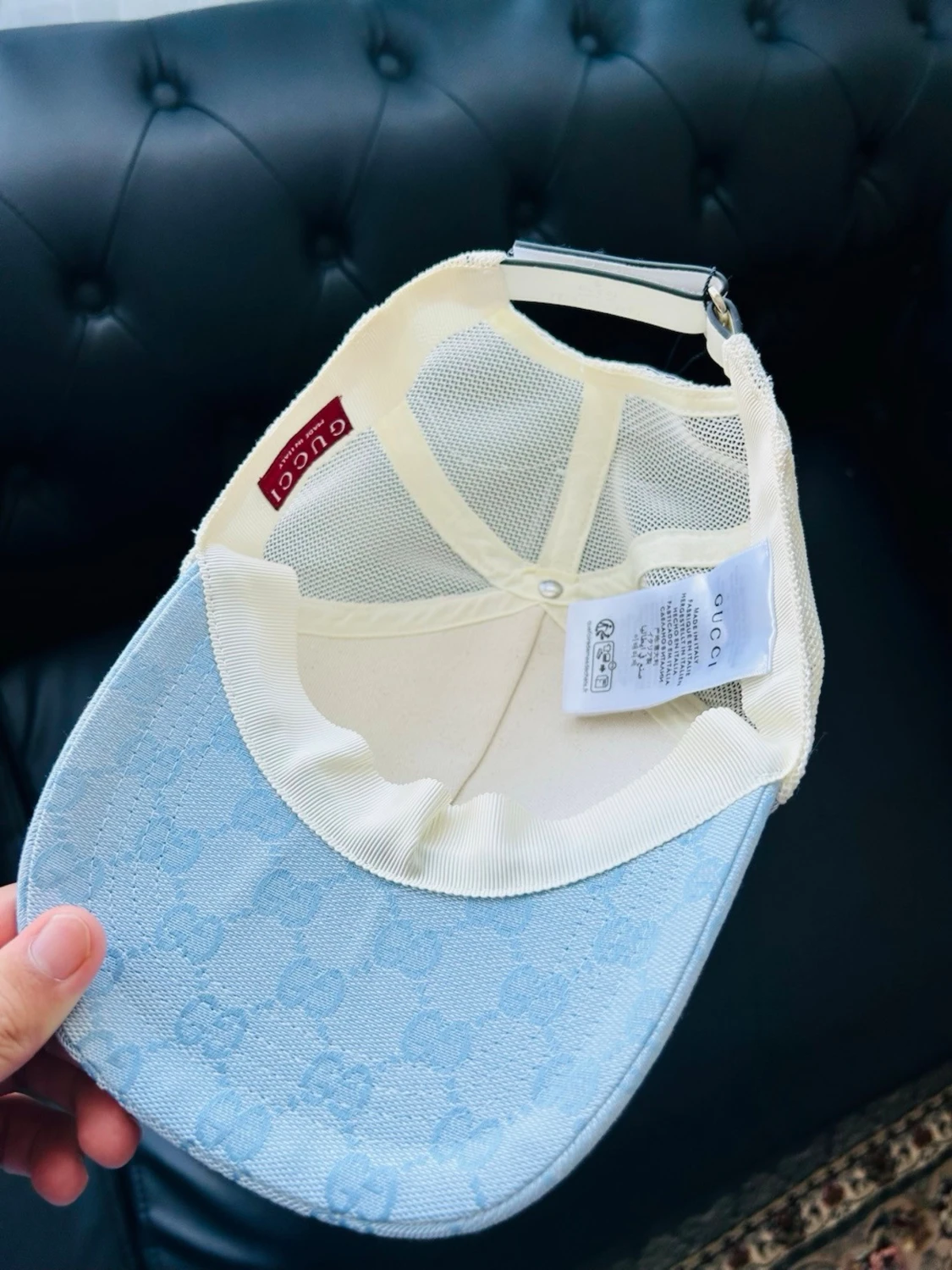 Ljusblå Gucci meshkeps - 4