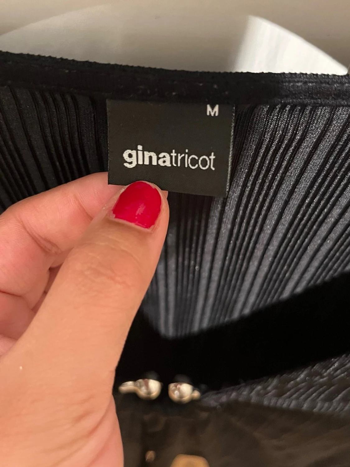 Svart ribbad topp Gina Tricot M - 1