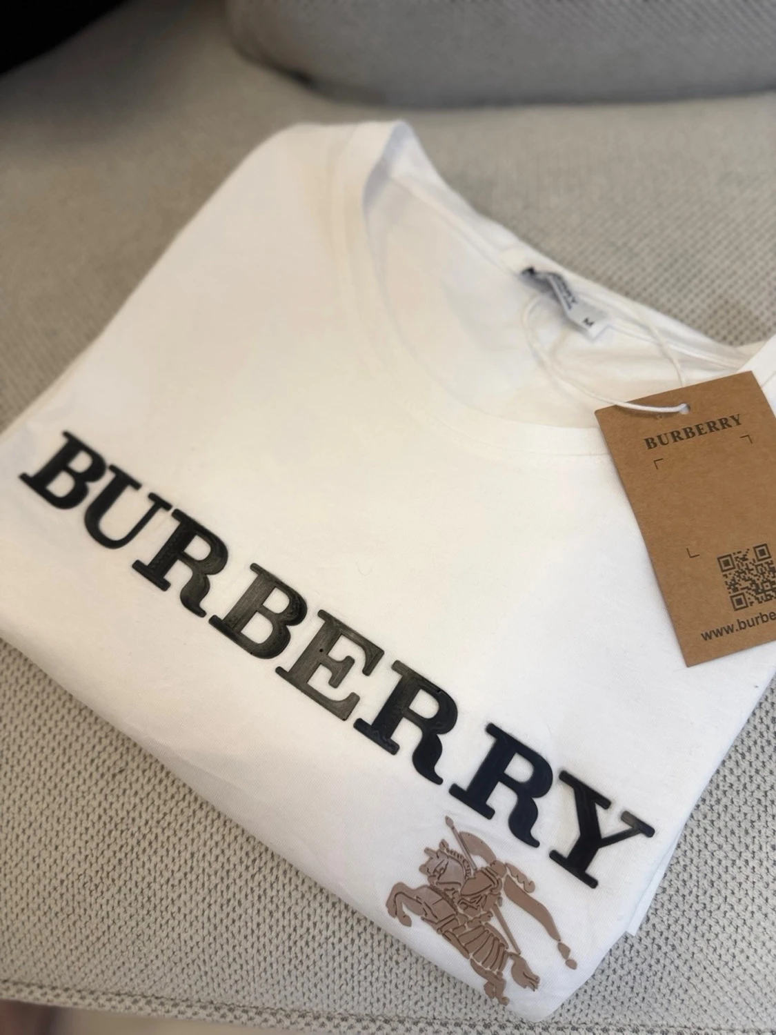 Vit Burberry t-shirt med logga - 2