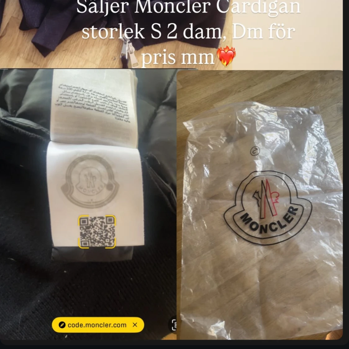 Svart moncler cardigan  - 2