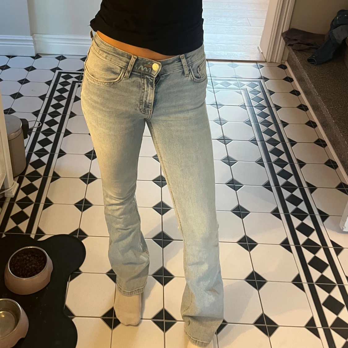 Ljusblå bootcut jeans - 1