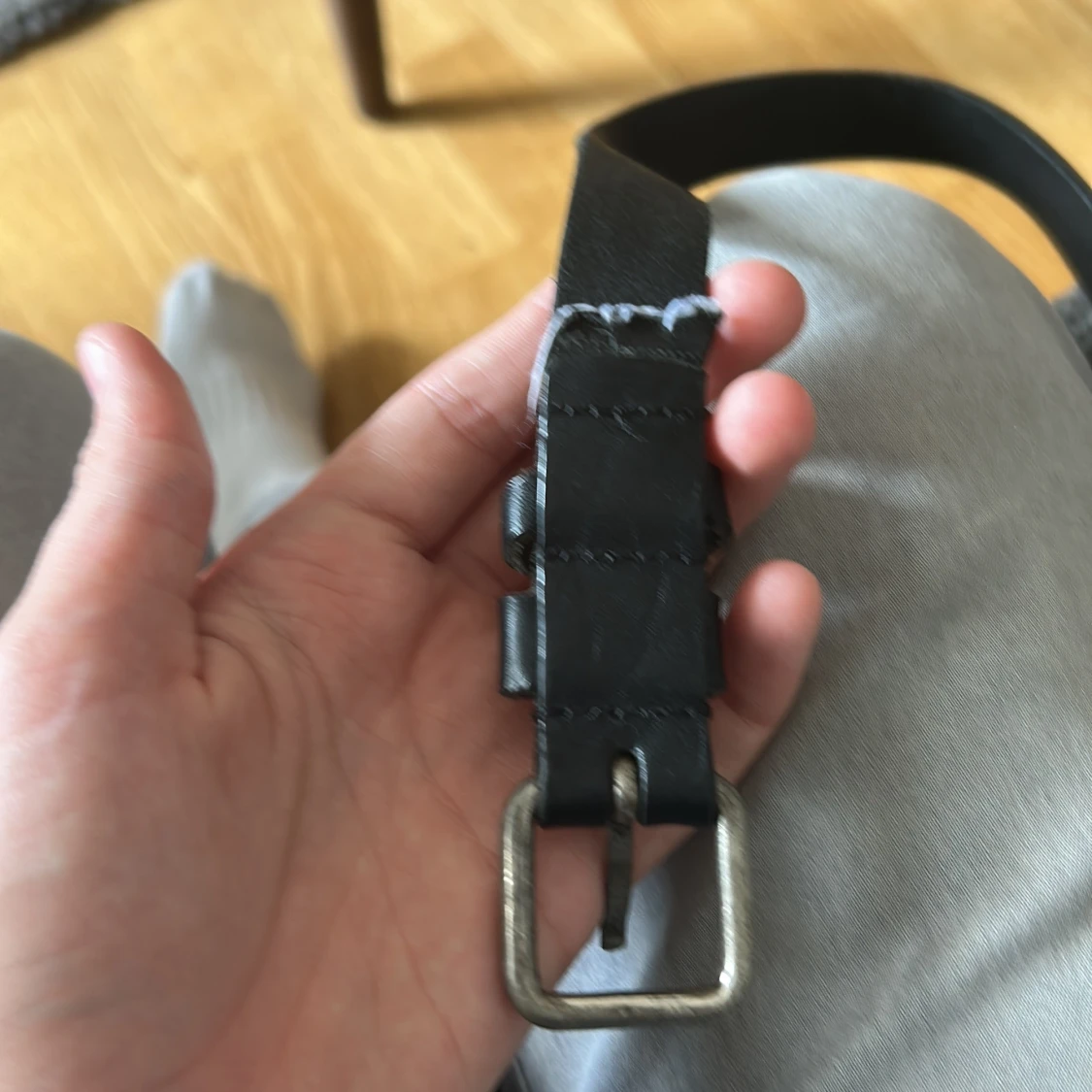 Svart klassiskt skärp i skinn - 3