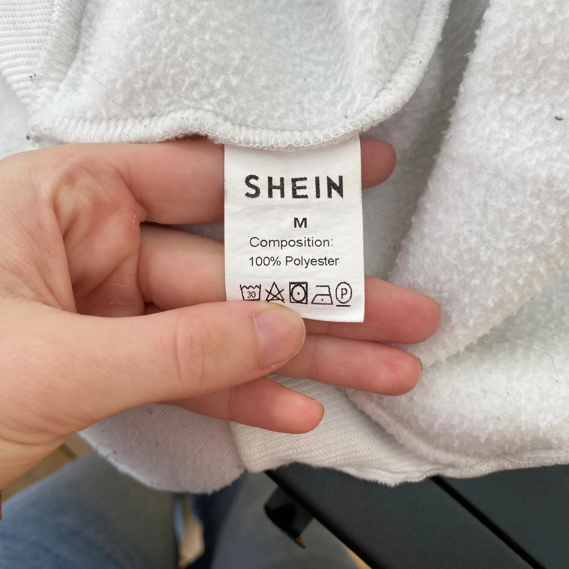 Vit croppad hoodie från SHEIN - 1