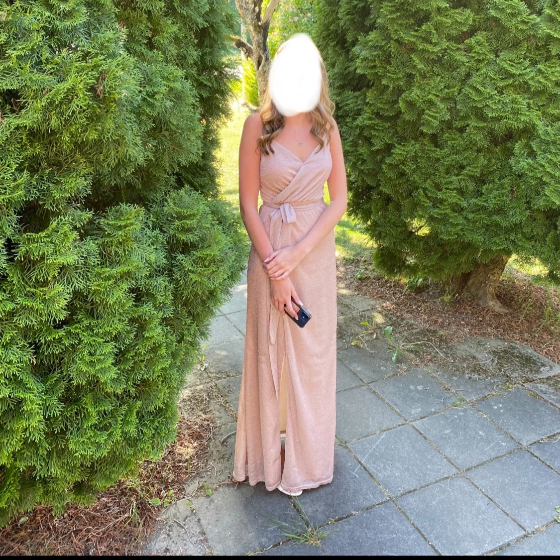 Rosaglittrig balklänning